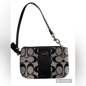 Coach black wristlet